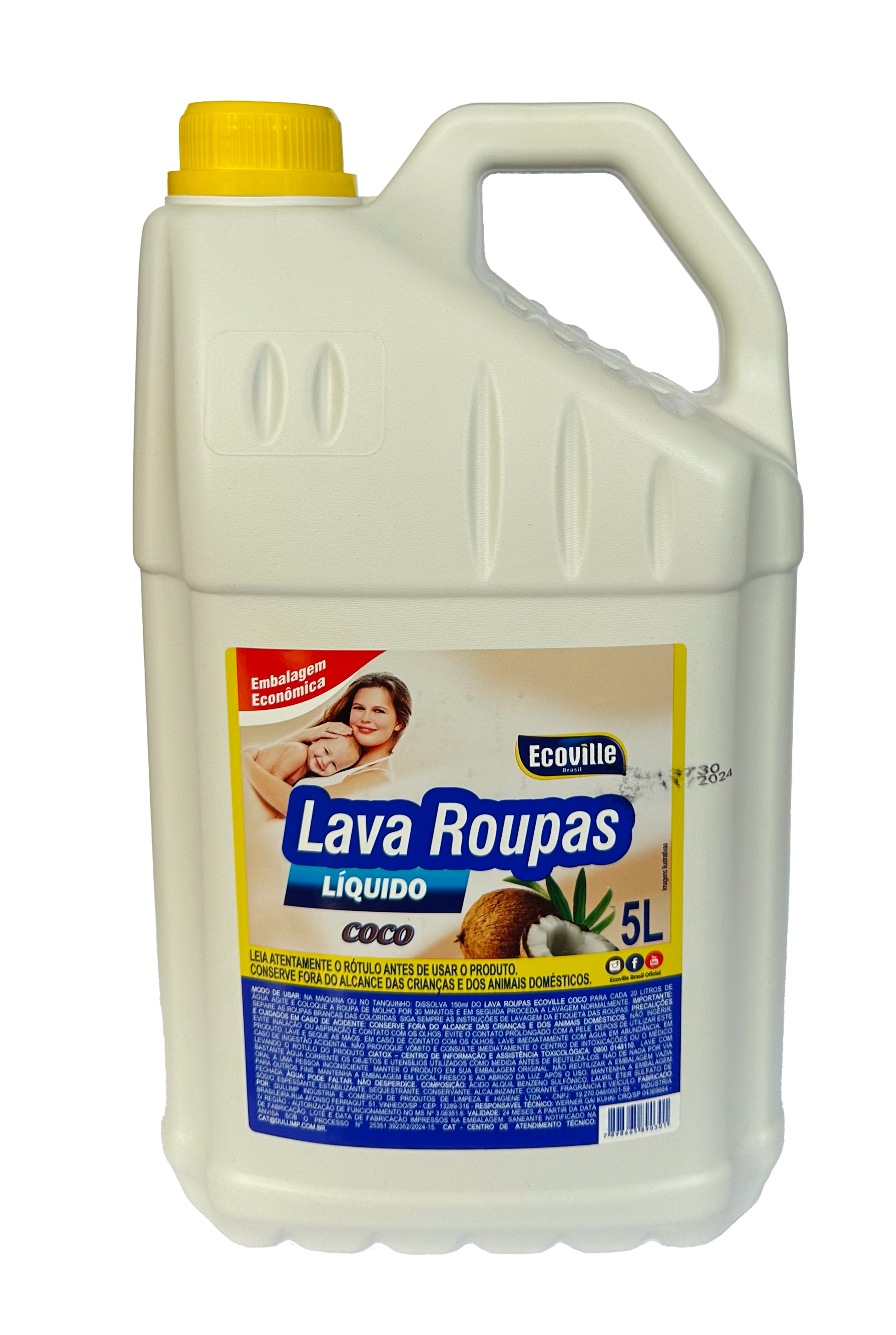 Lava Roupas Líquido de Coco – Cuidado Natural para Suas Roupas! – Lavanderia 5L