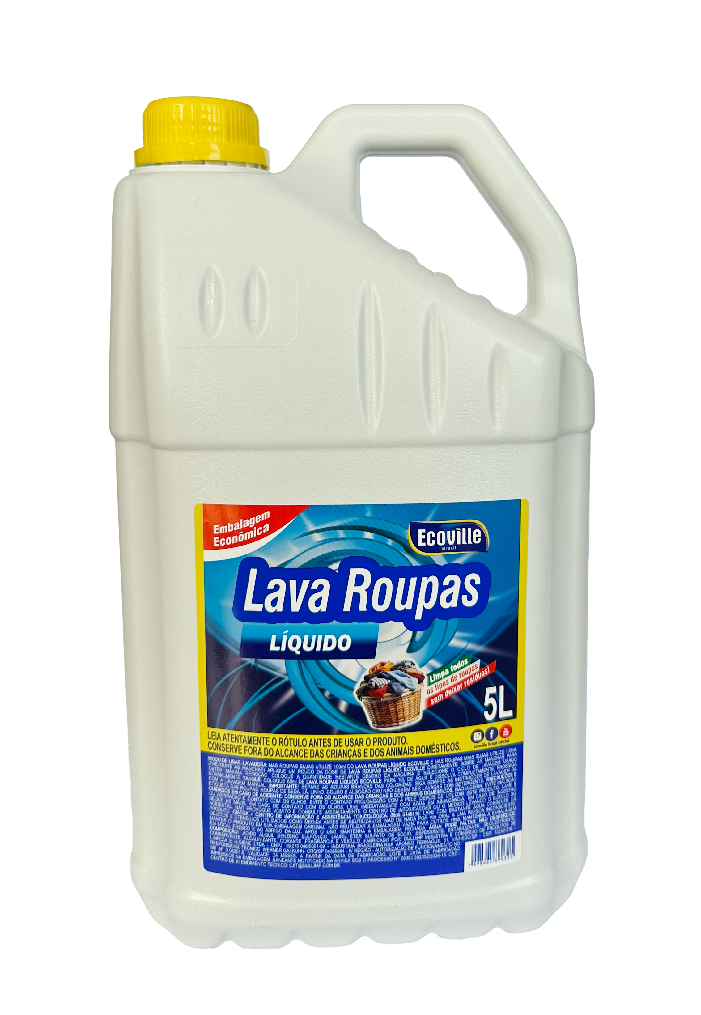 Lava Roupas Líquido Tradicional – Limpeza Eficiente e Rendimento Superior! – Lavanderia 5L